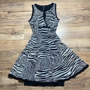 Vintage Elana Kattan Made in USA Zebra Tank Top Dress
